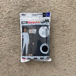 32 Degrees Heat Kids Long Sleeve Crew Neck and Legging Set, Black, Large 12/14